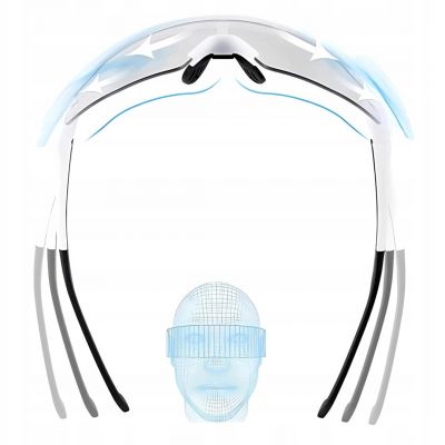 3. Rockbros Photochrome Fahrradbrille mit UV-Schutz und Korrektureinsatz - Weiß