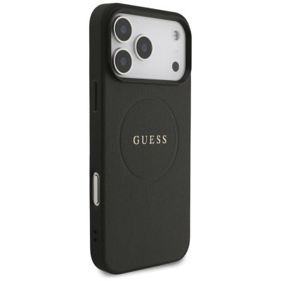 4. Guess Grained Ring MagSafe Hülle für iPhone 17 Pro Max - Schwarz