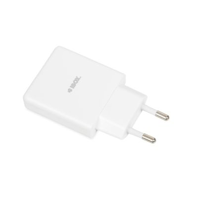 4. IBOX Universal-Ladegerät C-43 GAN PD30W Slim USB A+C Weiß