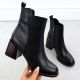 9. Schwarze Damen-Lederstiefeletten mit Zierabsatz Filippo DBT7363