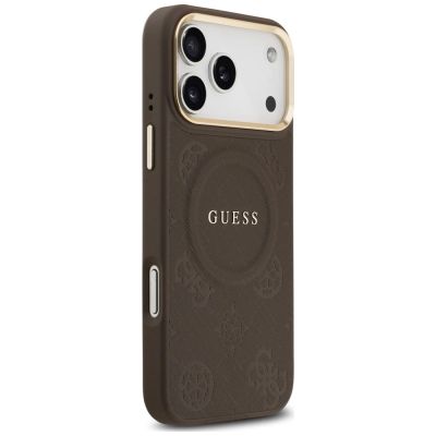 4. Guess Peony Hot Stamp MagSafe Schutzhülle für iPhone 18 Pro Max / 17 Pro Max – Braun