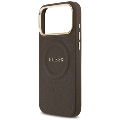 6. Guess Peony Hot Stamp MagSafe Schutzhülle für iPhone 18 Pro Max / 17 Pro Max – Braun