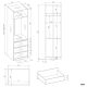 8. Garderobenschrank OPENO 1W1P3S WEISS – Modulares Regal mit Kleiderstange und 3 Schubladen