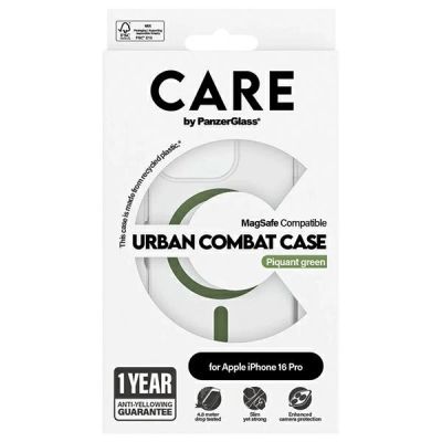 4. CARE by PanzerGlass Flagship Case mit MagSafe für iPhone 16 Pro – Grün
