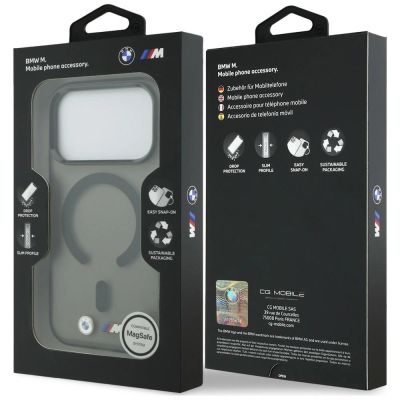 8. BMW M IML MagSafe Hülle mit mattiertem Metalllogo und Zierleisten für iPhone 18 Pro / 17 Pro – Schwarz