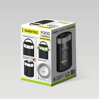 7. Thermobehälter für Speisen 750 ml MR-1649-75-BLACK MAESTRO