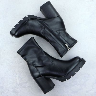 4. Schwarze Damen-Stiefeletten mit Blockabsatz Potocki 12419