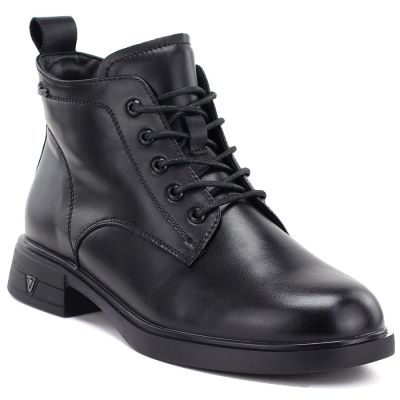 5. Schwarze, gefütterte Damen-Ankle-Boots aus Leder, Vinceza 39953
