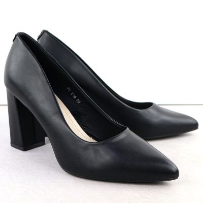 3. Schwarze Pumps mit spitzer Zehenpartie, schwarze Sergio Leone PB216