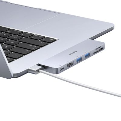 5. Baseus UltraJoy Series 6-in-1 USB-C 40Gb/s USB 3.0 HDMI 4K USB-Hub mit SD- und MicroSD-Kartenleser – Grau