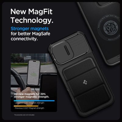 12. Spigen Optik Armor Mag Hülle mit MagSafe für iPhone 16 Pro Max – Schwarz