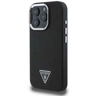 2. Guess Grained Triangle MagSafe-Hülle für iPhone 16 Pro – Schwarz