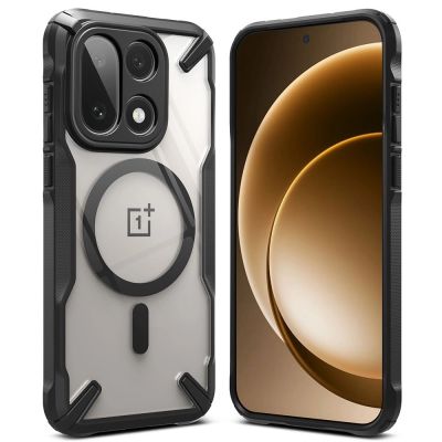 2. Ringke Fusion X Magnetische MagSafe-Hülle für OnePlus 15 – Transparent Schwarz