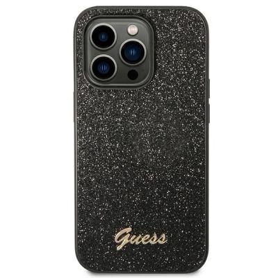 3. Guess Glitter Script Case für iPhone 14 Pro - Schwarz