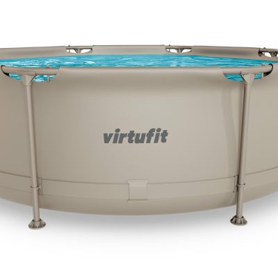 10. VIRTUFIT RUNDER POOL 244 CM MIT FILTPUMPE BEIGE