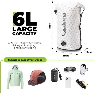 2. Qunature wasserdichte Tasche mit Ventil, weiß, 6 l