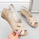 18. Rieker W RKR682 bequeme Ledersandalen beige
