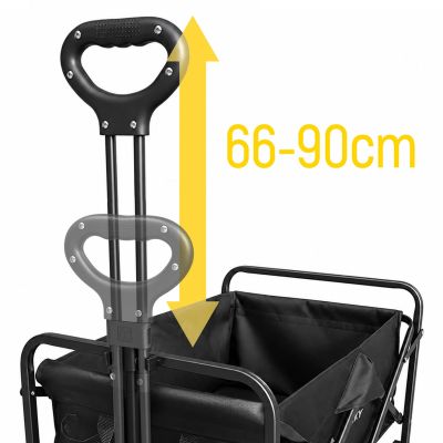 7. Wozinsky WZP-80 Strand-, Touristen- und Gartenwagen, robust, breite Räder, bis 80 kg - schwarz
