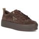 Damen-Plateau-Sneaker aus Leder, braun, Filippo DP3533