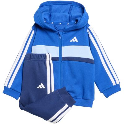 8. adidas Essentials Tiberio 3-Streifen Fleece-Trainingsanzug für Kinder Blau KC6004