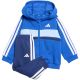 8. adidas Essentials Tiberio 3-Streifen Fleece-Trainingsanzug für Kinder Blau KC6004