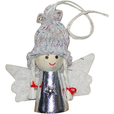14. Weihnachtsengel-Anhänger, Silber, 7 cm