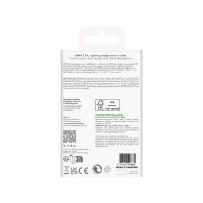 3. Puro TPE 12W USB-A - Lightning Kabel 2m - Weiß