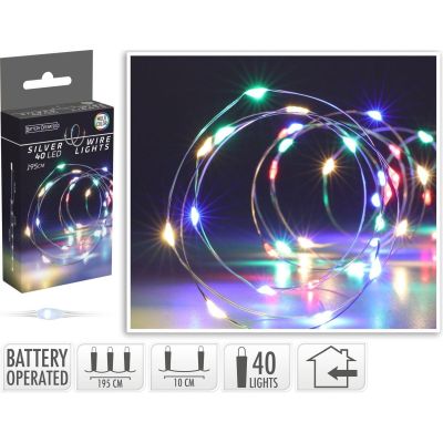 17. Batteriebetriebene Lichterkette mit 40 LEDs, mehrfarbig
