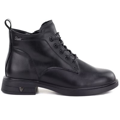 6. Schwarze, gefütterte Damen-Ankle-Boots aus Leder, Vinceza 39953