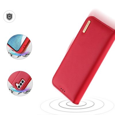4. Dux Ducis Hivo Hülle Samsung Galaxy S23+ Flip Cover Wallet Stand RFID blockierend rot