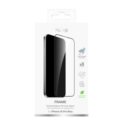 7. Puro Frame Panzerglas mit Rahmen für iPhone 16 Pro Max
