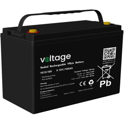 AGM-Batterie, Spannung 12 V, 100 Ah, Typ VE12-100 (Lebensdauer 6-9 Jahre)