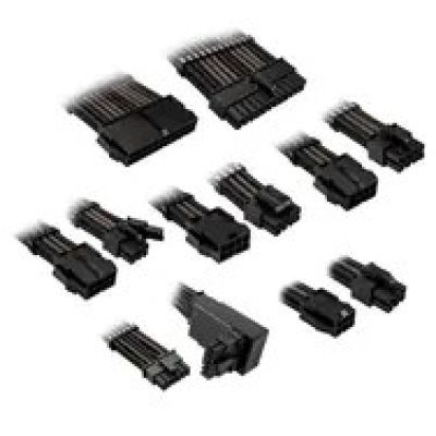 Kolink Core Pro Geflochtenes Kabelverlängerungsset 12V-2x6 Typ 2 - Tiefschwarz/Gunmetal-Grau