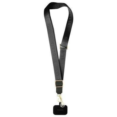 Guess CBDY Nylon-Ketten-Handy-Lanyard – Schwarz