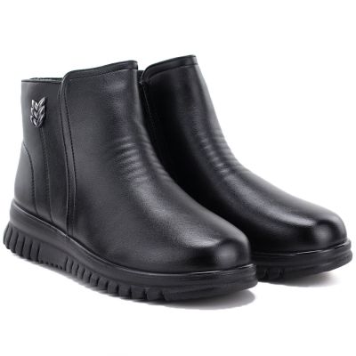 4. Bequeme Damen-Ankle-Boots mit Keilabsatz, schwarz, Potocki PT16398