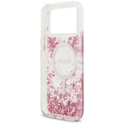 7. Guess MagSafe Hülle mit Harzboden und Glitzer für iPhone 17 Pro Max – Pink