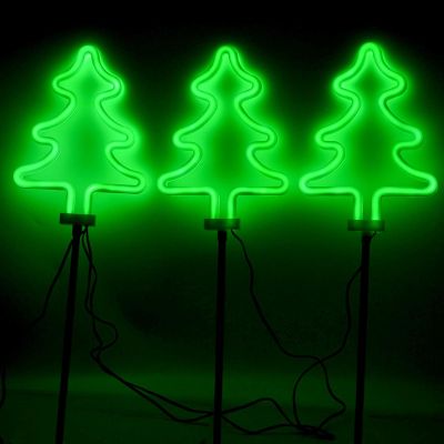 4. Dekorative Gartenleuchten, 3er-Set, Neon-Wegeleuchten für den Weihnachtsbaum