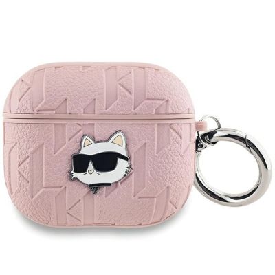 Karl Lagerfeld Monogram Choupette Head Case für AirPods 3 – Rosa
