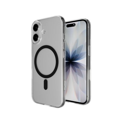 4. Puro Lite Mag TPU+PC Hülle kompatibel mit MagSafe für iPhone 17 - Transparent mit schwarzem Ring