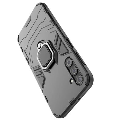14. Ring Armor Hülle für Samsung Galaxy A24 4G Panzerhülle Magnethalter Ring schwarz
