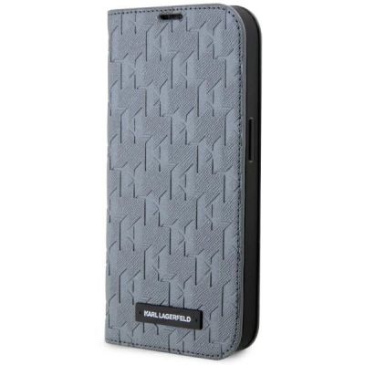 Karl Lagerfeld KLBKP14LSAKLHPG iPhone 14 Pro 6,1" Bücherregal Silber/Silber Saffiano-Monogramm