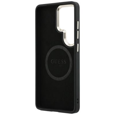 7. Guess MagSafe-Hülle mit perforiertem Logo für Samsung Galaxy S26 Ultra – Braun