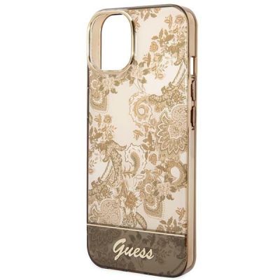 6. Guess GUHCP14MHGPLHC iPhone 14 Plus 6,7" ockerfarbene Hardcase-Porzellankollektion