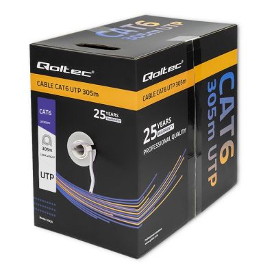 QOLTEC UTP-Netzwerkkabel | CAT6 | 305 m | PVC, grau
