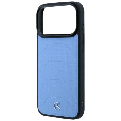 6. Mercedes Leder-Mesh-Hülle mit Bow Line MagSafe für iPhone 18 Pro / 17 Pro – Blau