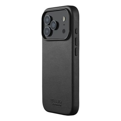 Mujjo Lederhülle - Lederhülle für iPhone 17 Pro, kompatibel mit MagSafe (schwarz)