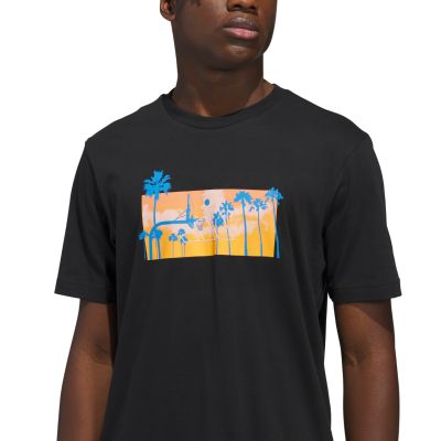 4. adidas Herren-T-Shirt „Summer Sunset Graphic“, schwarz, KC9243