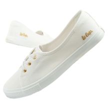 Lee Cooper Damenschuhe, sportliche weiße Slip-On-Ballerinas