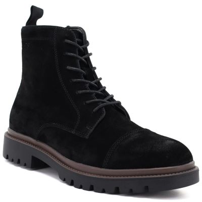 5. Herren-Ankle-Boots aus Leder, ungefüttert, Wildleder, schwarz, Big Star UU174221