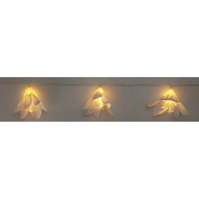 14. Batteriebetriebene Lichterkette mit 20 warmweißen LED-Blumen